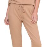 NWT Jac Parker Lazy Day Lux Lounge Pants Natural Ribbed Knit Sweatpants Tan Photo 1