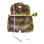 Brown Pine and Needles Faux Fur Vest‎ with Orange Lining Boho Festival Layer Sm Photo 2