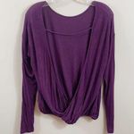 Free People  Laguna Open Sexy Back Blouse in Plum Purple Photo 0
