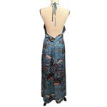 Topshop  Petite Paisley Cut Out Halter Maxi Dress Size 10 Photo 3