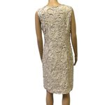 Jessica Howard Champagne Ribbon Floral Overlay Sleeveless Cocktail Dress Size 10 Photo 4