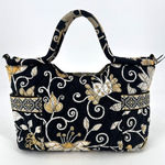 Vera Bradley Sherry Mini Tote in Yellow Bird Quilted Black & Yellow Handbag Photo 0