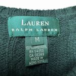 Ralph Lauren VTG Lauren Womens M Lambswool Cable Knit Crest Sweater Green Preppy Photo 6
