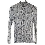 Aritzia NWT  Babaton Larry Grey Snakeprint Long Sleeve Top Sz S Photo 2