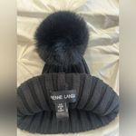 Adrienne Landau Black Knit Hat with Pom Pom Photo 1