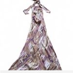 Hello Molly  Maxi Dress Satin Halter tie dye Photo 3