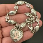 Brighton Retired Power Of Pink Breast Cancer Love Heals Heart Charm Bracelet 26g Photo 3