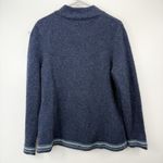 Vintage LL Bean Blue Full Zip Embroidery Wool Cardigan Sweater Size XL Photo 3
