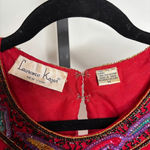 Laurence Kazar Vintage  100% Silk Beaded Sequin Tassel Blouse Red‎ Holiday Bling Photo 6