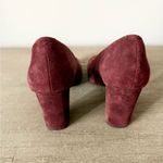 Clarks  Chunky Round Toe Heel in Burgundy Suede Leather - Size 6 Photo 3