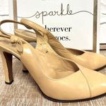 80s 90s VTG Halston Slingback Butter Colored Leather Pumps 8 1/2N Made in Italy Yellow Size 8.5 Photo 0