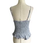 Japna  Blue/White Striped Smocked Cotton Tank Top Women Size Small | 23-7 Photo 1