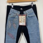 Bejeweled By Susan Fixel Women S Limited Edition Flower Capri Sweatpant Y2K NWT Blue Photo 1