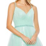 Mac Duggal  Mint Tulle Princess Ballgown with Embellished Belt Size 10 $498 67565 Photo 2