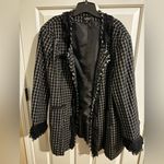 Katherine New York Plus Wool Ruffle Black Jacket Blazer Pockets Size 3X Photo 2