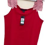 Tommy Hilfiger  Women's  Ruffle Strap Tank  Red Top Size L Photo 1
