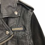 Superdry  Olive Biker Jacket Leather Zip Down Photo 4