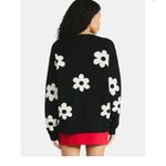No Boundaries #823  Women's Medium Button-Front Floral Cardigan, Black Photo 1