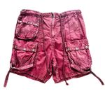 Free People  Moon Bay Parachute Shorts XS NWOT Cargo Utility Low Rise Harem Red Photo 2