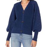 NEW The Drop Divya Pointelle Full Sleeve Cardigan Sweater S Blue Photo 0