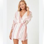 L Space L*Space Size L Siesta Stripe Pfeiffer Mini Wrap Dress Swim Coverup White Size L Photo 2