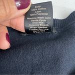 Ann Taylor  Dark Blue Lace Overlay Crew-neck Cotton Sweater Size Large Photo 3