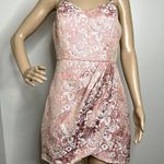 Lulus Start This Party Rose Pink Floral Jacquard Tulip Mini Dress Photo 9
