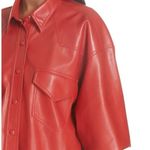 NWT | Nanushka Seymour Faux Leather Shirt Red Photo 1