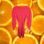 Calvin‎ Klein Red Long Sleeve Ribbed Sweater Dress with Belt Size Medium Photo 6