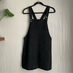 Forever 21  Black Faux Suede Overall Mini Dress Size Medium Photo 1