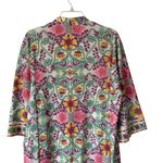 Evelyn Pearson 60s Vintage Psychedelic Loungewear Robe Cover Up Zipper Floral Pink Size L Photo 4