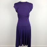 YIGAL AZROUEL purple rayon draped mini Pleated Dress Sz 1 Photo 9