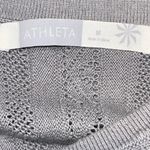 Athleta Downtown Pointelle Eyelet Cap Sleeve Sweater Dress Size Medium Gray Photo 4