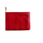Saks 5th Avenue SAKS FIFTH AVENUE Vintage Red Eel Skin Clutch Handbag Photo 7
