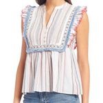 Ella Moss Natalia Ruffle Baby Doll Top Sleeveless Fringe Size Large L EUC L2191 Photo 0