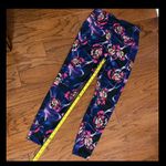 Athletic Works high waste yoga pants blue w/pink flowers- size M Photo 7