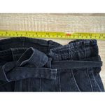 American Eagle Paperbag Tie Waist Black Jean Shorts High Rise Casual size 6 Photo 3