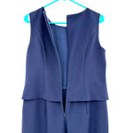 Evan Picone  size 6 navy blue‎ sleeveless dress hidden rear zip layered look Photo 3