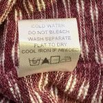 Emelia Knit Top Woman's Medium Red White Striped Fringe Hem Exposed Zipper Photo 9