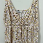 Abercrombie & Fitch V-Neck Tie Front Floral Tank Top Yellow Size M Photo 1