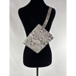 Calvin Klein Belt Bag Grey White Snakeprint Coated Leather Large Reptile Photo 7