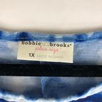Bobbie & Brooks Bobbie Brooks Plus Size Tie-Dye Asymmetrical Tunic Dress Tie Sleeves Blue White Photo 2