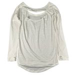 Handful Womens XS White‎ Long Sleeve Athletic Workout Pullover Top Burnout Light White Photo 5