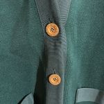 Devernois Paris Vintage 1970s Forest Green Preppy Cardigan Sweater Blazer Size 18 Photo 3