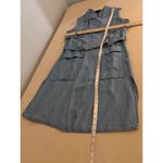 Mossimo Women's M Trafaluc chambray Longline Jacket Notched Lapel Belted open Blue Size M Photo 9