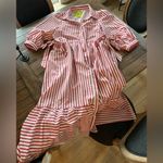 Entro NWT  Boutique Red Striped Button Down Midi Dress M Photo 4