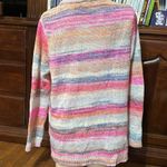 Gap  Women’s “Forever Cozy” Acrylic Sweater, Pink Stripe, Sz Large Photo 2
