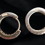 Baguette Cut CZ Diamond Hoop/Huggie Earrings Silver Photo 5