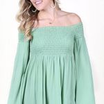 Altar'd State Green Off The Shoulder Top Photo 0