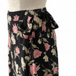 Soprano  Black and pink floral maxi skirt with tie waist - Size XS Photo 2